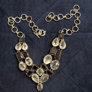 Elegant Gold and Black Statement Necklace